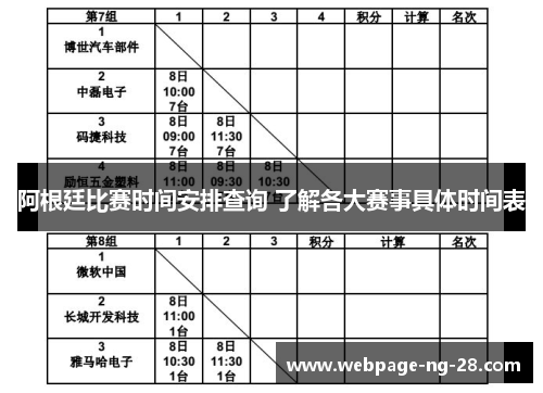 阿根廷比赛时间安排查询 了解各大赛事具体时间表 阿根廷比赛时间安排查询 了解各大赛事具体时间表